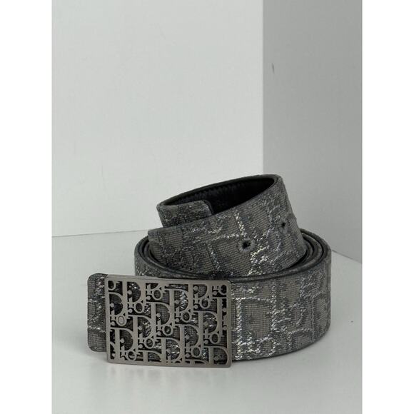 Christian Dior Jacquard Oblique Cosmo Belt Grey - Picture 1 of 6